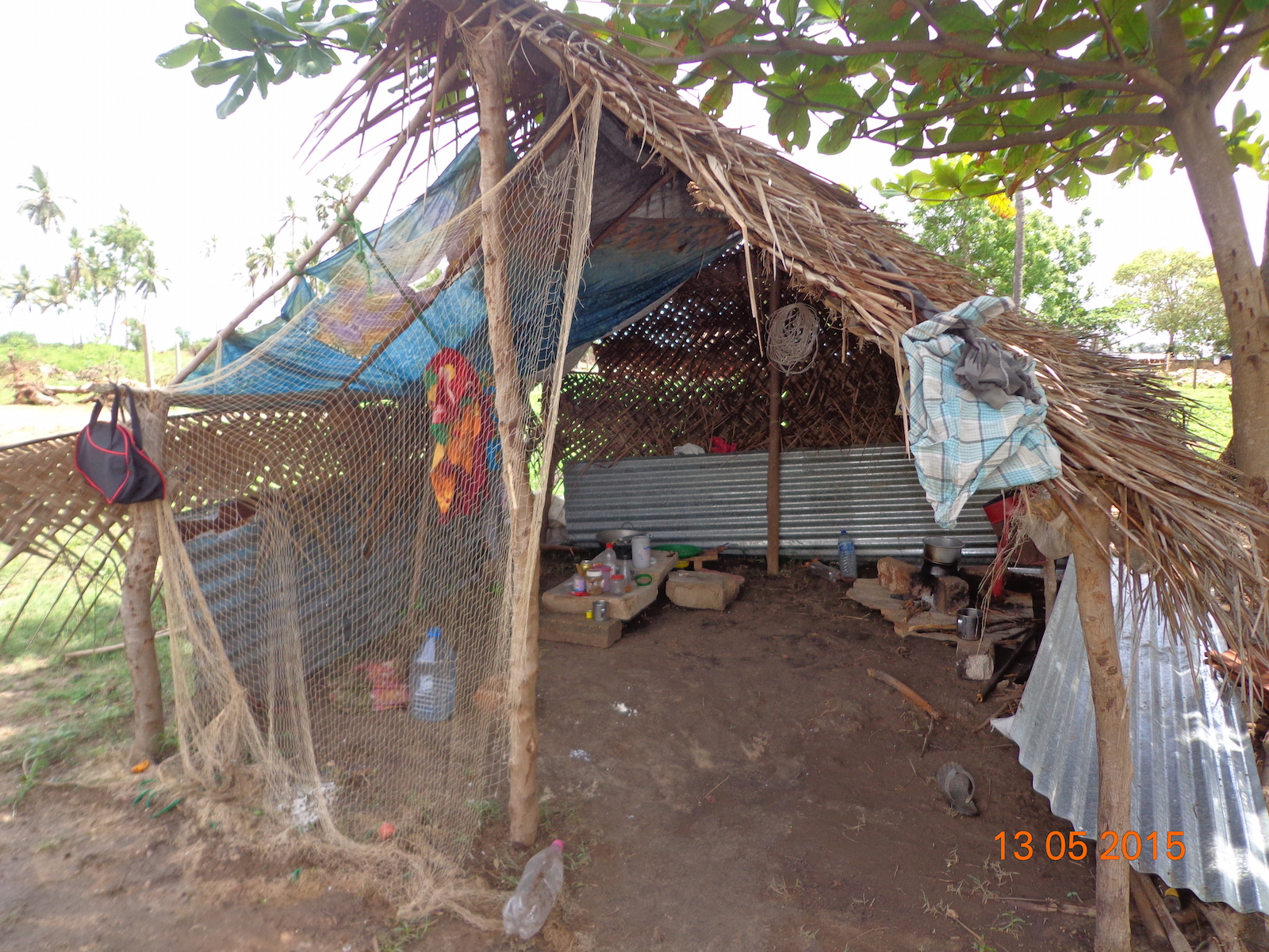 Temporary shelter erected by people-2