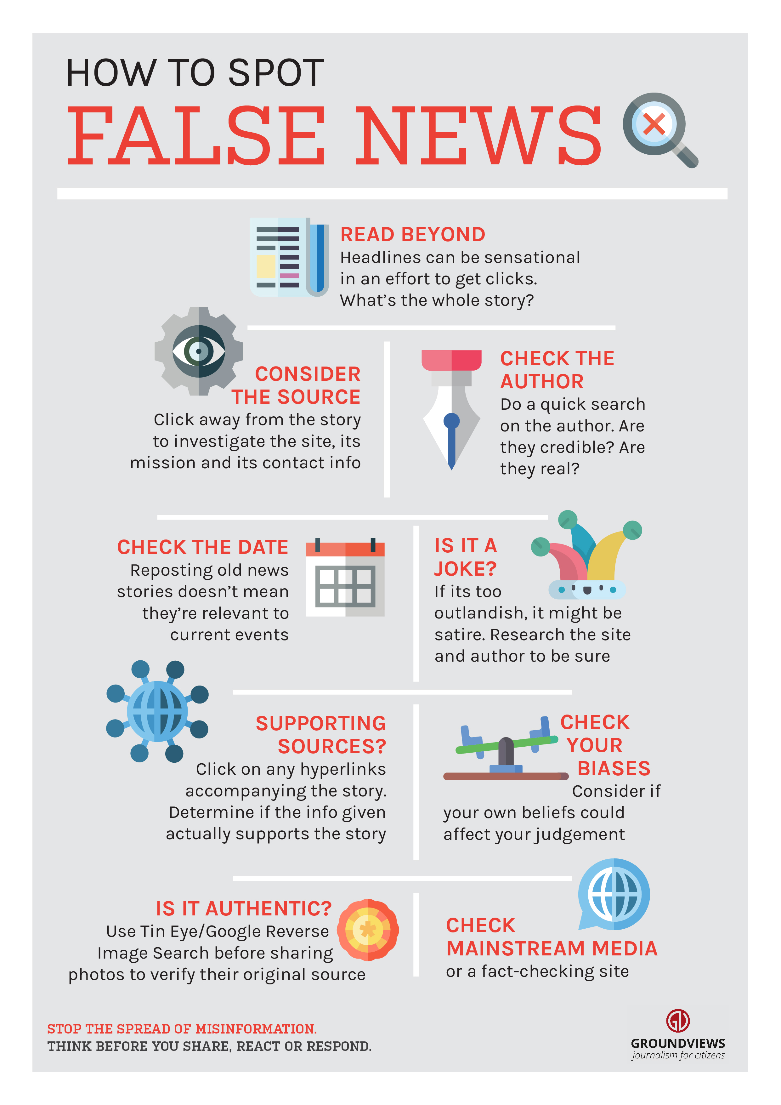 Infographic How To Spot False News – Groundviews