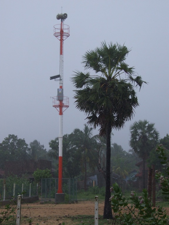 Tsunami warning tower is established in the coastal line all over Sri Lanka